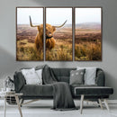 Scottish Highland Cow Canvas Wall Art – Rustic Farmhouse