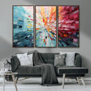 Radiant Bloom Abstract Floral Wall Art Canvas Print -