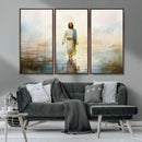 Framed Jesus Walking on Water Wall Art - 3-Panel Christian by MyGreatCanvas | Canvas Wall Art Prints | Photo Prints & Wall Decor