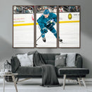 San Jose Sharks Ice Hockey Player Wall Art Canvas Print