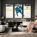 San Jose Sharks Ice Hockey Player Wall Art Canvas Print