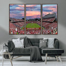 Carter-Finley Stadium Art Sunset Game Triple Canvas Wall Art