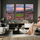Carter-Finley Stadium Art Sunset Game Triple Canvas Wall Art
