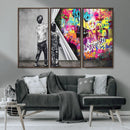 Banksy Print - Street Art Canvas Wall Art - Kids Revealing