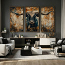 Longhorn Wall Art – Rustic Western Bull Canvas Print, Modern
