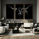 Texas Black Longhorn Bull Wall Art Canvas Print - Western by MyGreatCanvas | Canvas Wall Art Prints | Photo Prints & Wall Decor