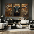 Longhorn Texas Cow Bull Wall Art | Rustic Farmhouse Canvas by MyGreatCanvas | Canvas Wall Art Prints | Photo Prints & Wall Decor