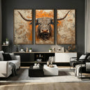 Abstract Cow Longhorn Bull Wall Art Canvas Print - Rustic by MyGreatCanvas | Canvas Wall Art Prints | Photo Prints & Wall Decor