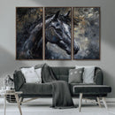 Large Abstract Horse Wall Art Canvas Print | Farmhouse Wall