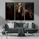 Abstract Black Horse Canvas Print for Farmhouse Wall Art | by MyGreatCanvas | Canvas Wall Art Prints | Photo Prints & Wall Decor