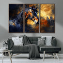 Abstract Horse Art Print - Abstract Canvas Wall Art |