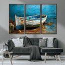 Vintage Boat on Tranquil Waters | Coastal Wall Art for
