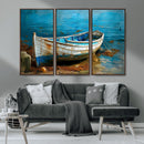 Vintage Boat on Tranquil Waters | Coastal Wall Art for