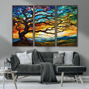 Mosaic Tree Wall Art | Ready to Hang Stained Glass Style by MyGreatCanvas | Canvas Wall Art Prints | Photo Prints & Wall Decor