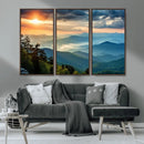 Sunrise Over Mountain Range Wall Art Canvas Print, Farmhouse