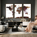 World Map Canvas Print – Detailed Map of the World Wall Art