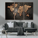 World Map Canvas Print – Framed Travel Map Wall Art for