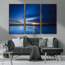 Blue Sunset Ocean Canvas Wall Art Print – Serene Coastal by MyGreatCanvas | Canvas Wall Art Prints | Photo Prints & Wall Decor