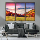 Autumn Mountain Foggy Landscape Wall Art Canvas Print | by MyGreatCanvas | Canvas Wall Art Prints | Photo Prints & Wall Decor