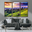 Green Hills and Sunset Wall Art Print - Scenic Landscape by MyGreatCanvas | Canvas Wall Art Prints | Photo Prints & Wall Decor