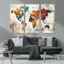 Watercolor World Map Canvas Print – Framed Wall Art for by MyGreatCanvas | Canvas Wall Art Prints | Photo Prints & Wall Decor