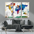 World Map Canvas Print – Detailed Map of the World Wall Art