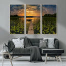 Lake and Flower Wall Art Canvas Print