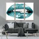Blue Lips Wall Art Canvas Print