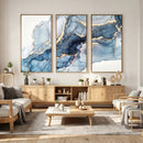 Abstract Art Print - Blue Abstract Canvas Wall Art Print