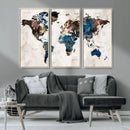 World Map Canvas Print – Framed Travel Map Wall Art for by MyGreatCanvas | Canvas Wall Art Prints | Photo Prints & Wall Decor