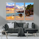 Tropical Island Beach Sunset Canvas Print