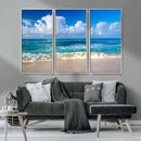Tropical Beach 3-Panel Canvas Wall Art – Serene Ocean Waves by MyGreatCanvas | Canvas Wall Art Prints | Photo Prints & Wall Decor