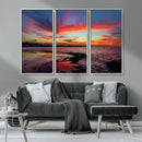 Glorious Sunset on The Beach Wall Art Canvas Print