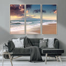 Cloudy Weather Beach Sunset Canvas Print | Sunrise Wall Art