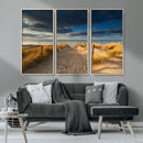 Ocean Beach Dark Clouds Wall Art Canvas Print