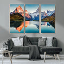 Landscape Mountain and Lake View Wall Art Canvas Print