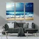 Majestic Ocean Wave Wall Art Canvas | 3 Panel Large Seascape