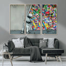Banksy Colorful Street Graffiti Canvas Wall Art Print, by MyGreatCanvas | Canvas Wall Art Prints | Photo Prints & Wall Decor