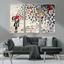 Banksy Art Butterfly Girl Explosion Canvas Art – Vibrant