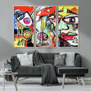 Picasso Style Art Abstract Canvas Wall Art Print , Colorful