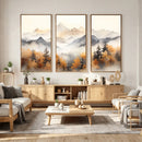 Abstract Mountain Wall Art | Misty Mountain Forest and
