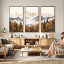 Abstract Mountain Wall Art | Misty Mountain Forest and