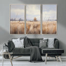 Golden Fields Wall Art Print Canvas – Serene Landscape of