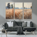 Golden Fields Canvas Wall Art Print – Serene Landscape of