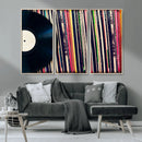 Vinyl Record and Album Collection Canvas Wall Art - Retro