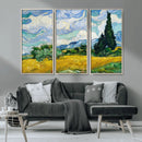 Wheatfield With Cypresses By Van Gogh Painting Wall Art
