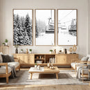 Winter Forest Wall Art Canvas Print – Framed Snowy Mountain