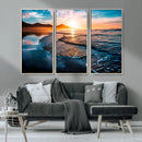 Sunset Beach Ocean Canvas Wall Art – Tranquil Ocean