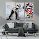 Banksy Art Behind the Curtain Street Wall Art Canvas Print | by MyGreatCanvas | Canvas Wall Art Prints | Photo Prints & Wall Decor