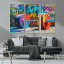 Fitness Gym Barbell Graffiti Wall Art Canvas Print